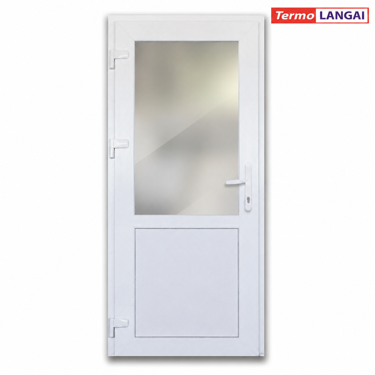 White uPVC Door from Stock – Half Panelled