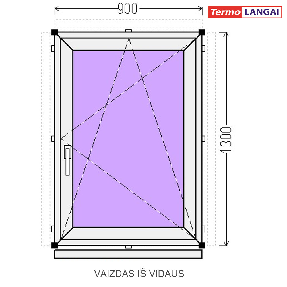 PVC langas iš sandėlio 900 x 1300