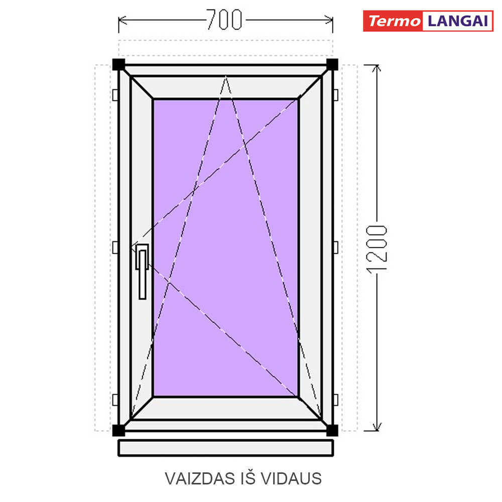 PVC langas iš sandėlio 700 x 1200