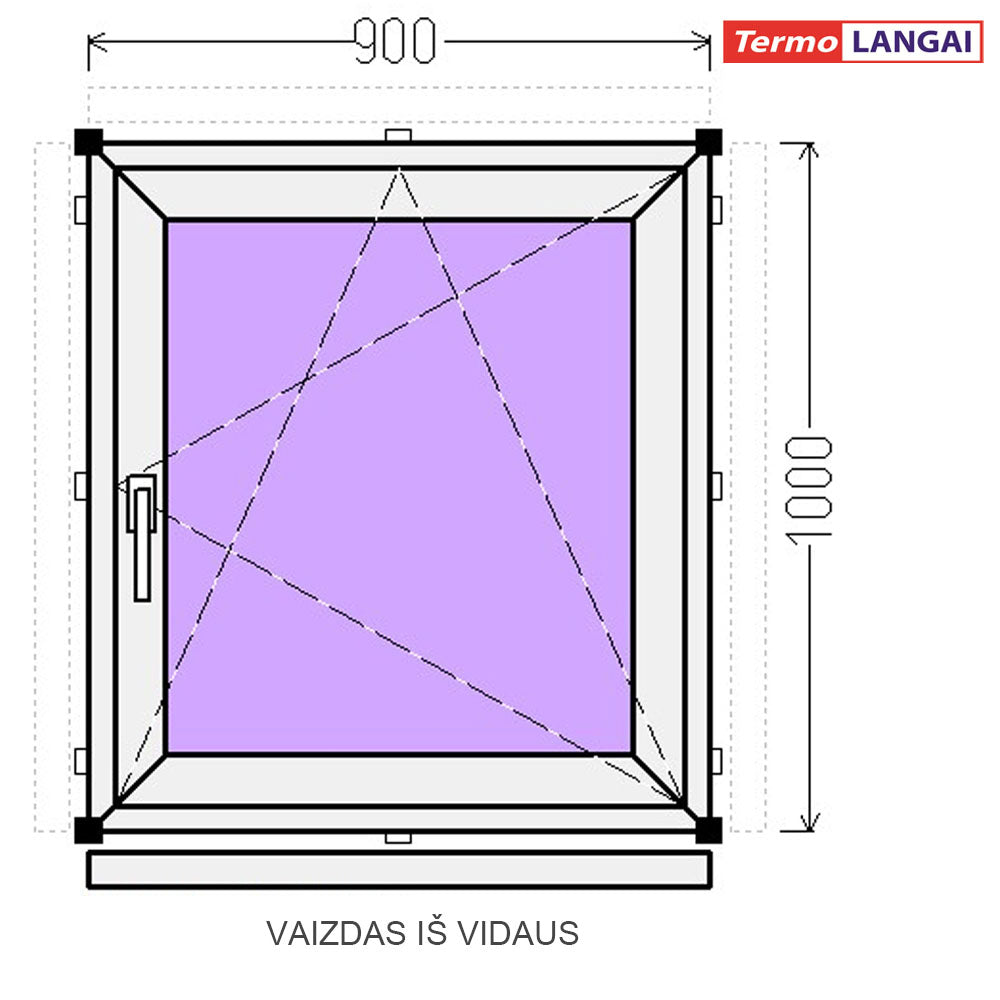 uPVC Window from Stock 900 × 1000 mm