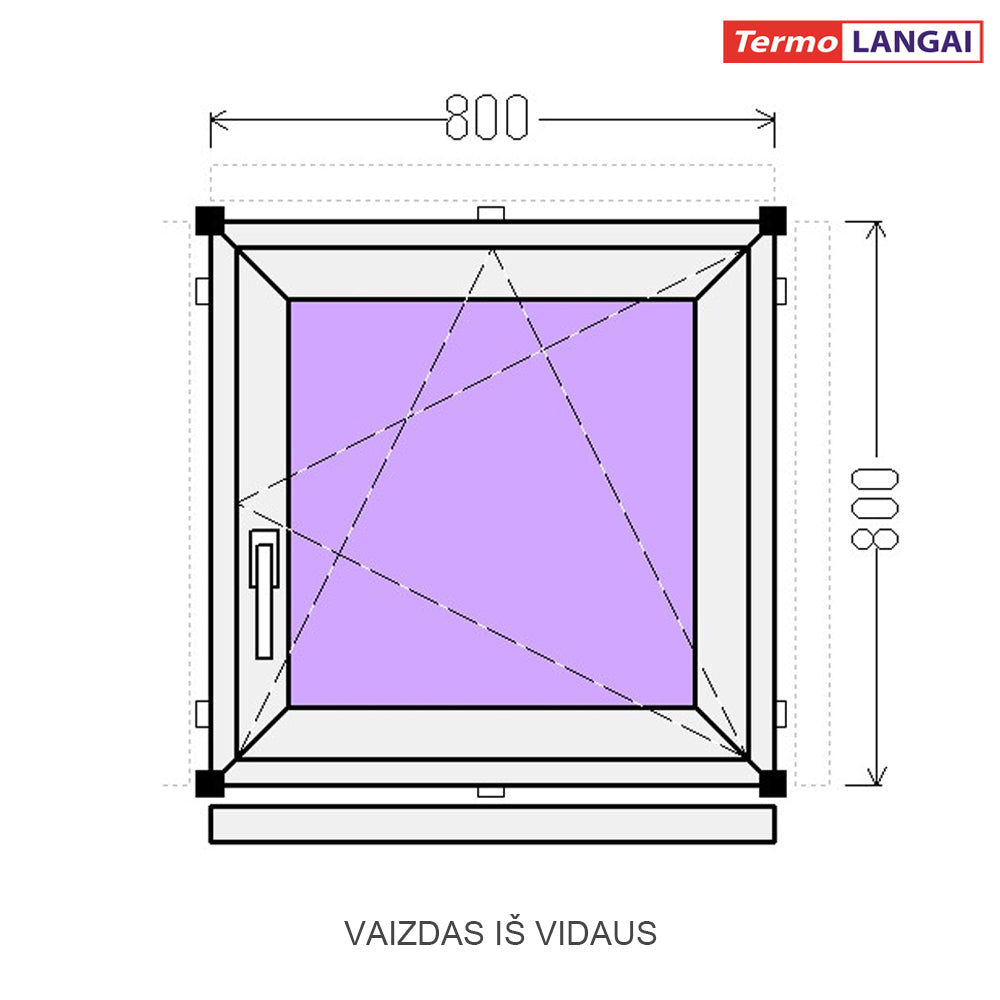 PVC langas iš sandėlio 800 x 800