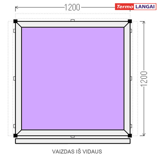 uPVC Window from Stock 1200 × 1200 mm
