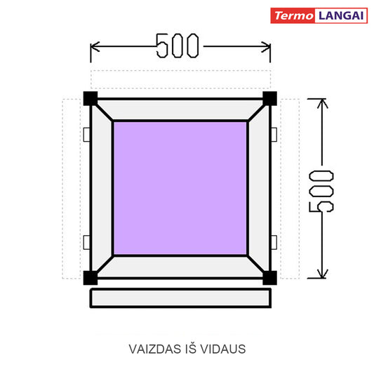 uPVC Window from Stock 500 × 500 mm