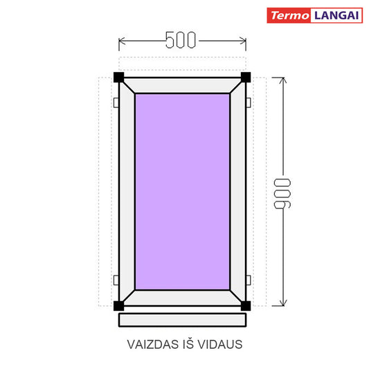 PVC langas iš sandėlio 500 x 900