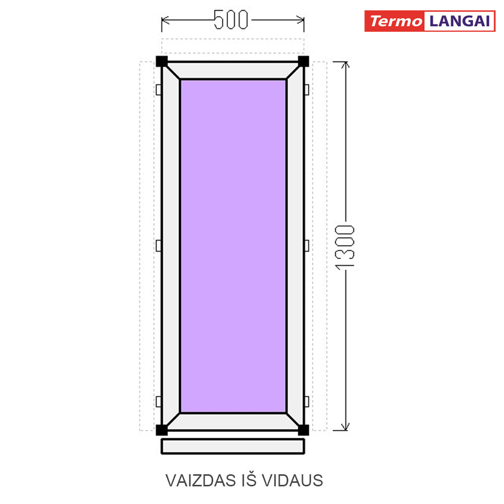 uPVC Window from Stock 500 × 1300 mm