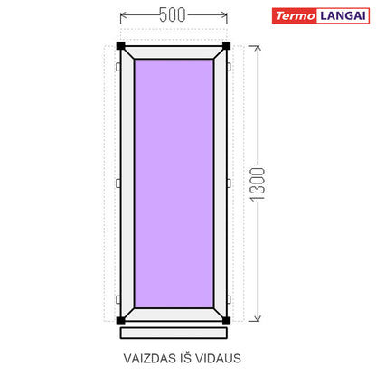 uPVC Window from Stock 500 × 1300 mm