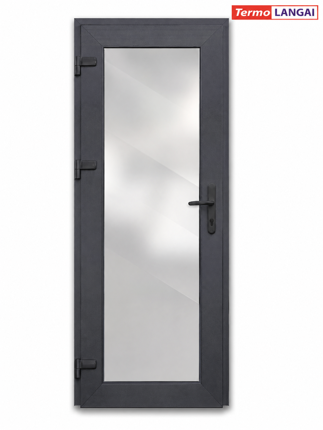 PVC durys iš sandėlio – pilnas stiklas