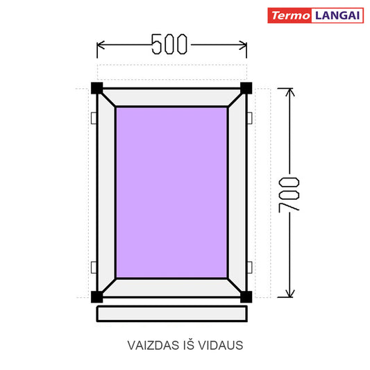 PVC langas iš sandėlio 500 x 700