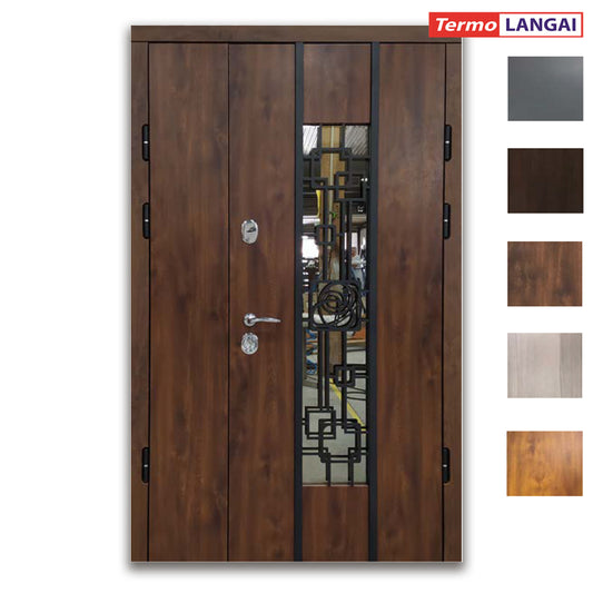 Šarvuotos lauko durys Thermo Steel 22-19 su įrėmintu dvigubu stiklu
