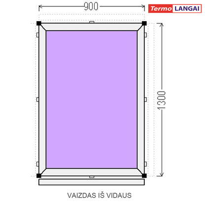 PVC langas iš sandėlio 900 x 1300