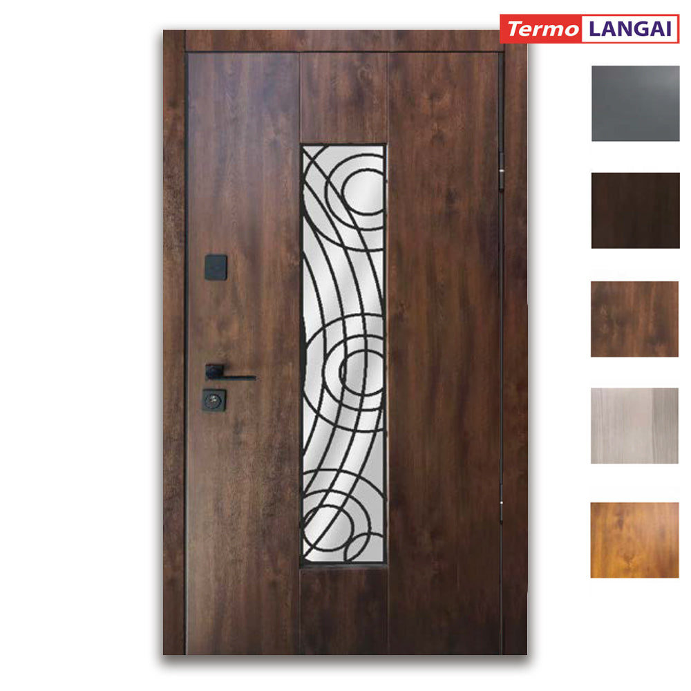 Šarvuotos lauko durys Thermo Steel 22-03 Lux su dvigubu stiklu