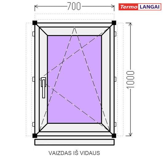 PVC langas iš sandėlio 700 x 1000