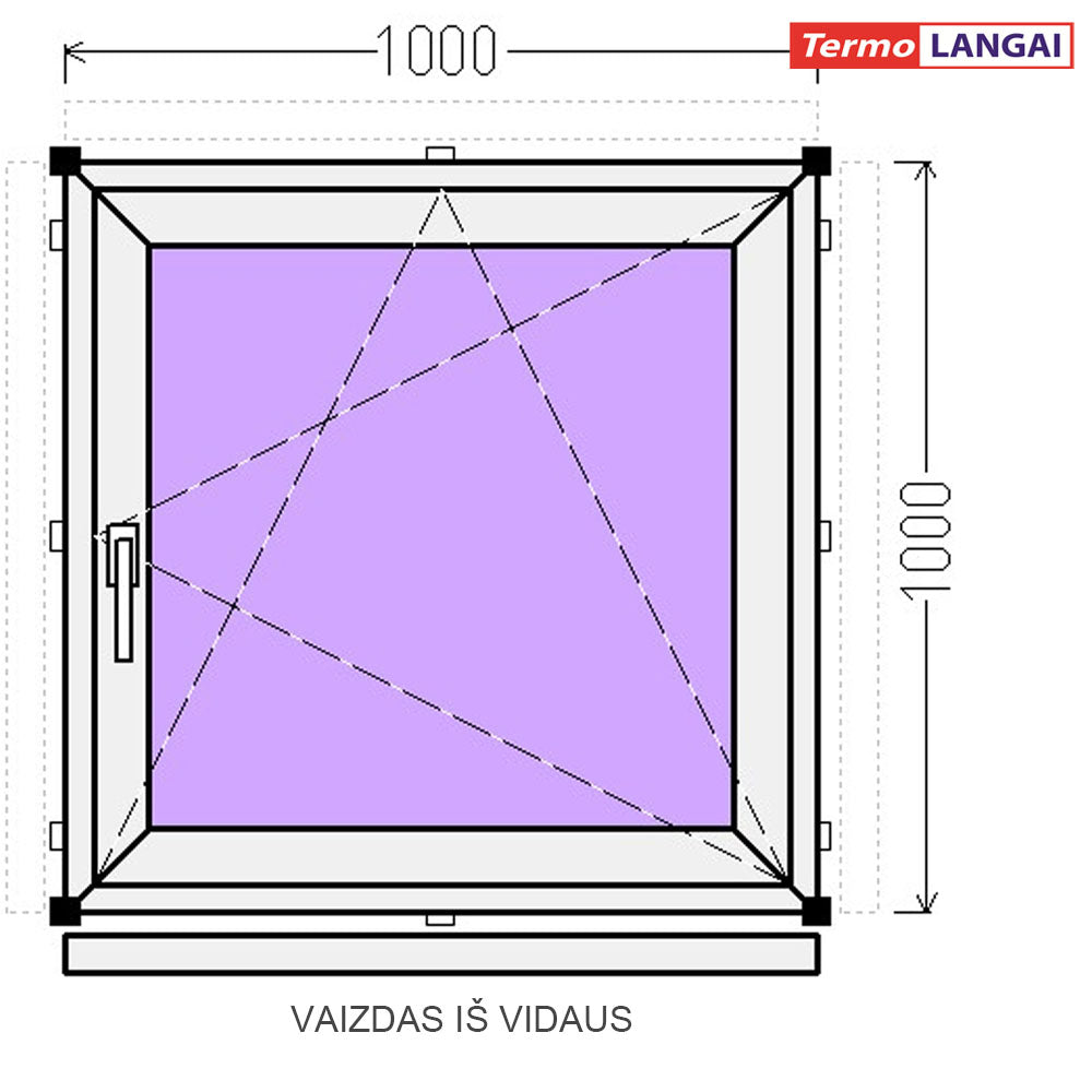 uPVC Window from Stock 1000 × 1000 mm