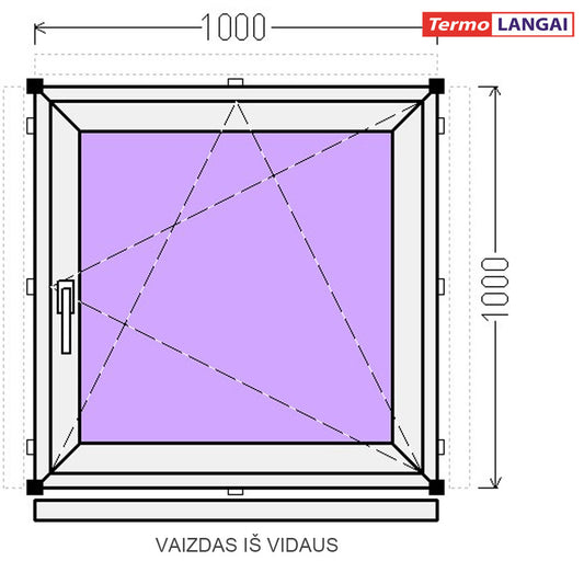 uPVC Window from Stock 1000 × 1000 mm