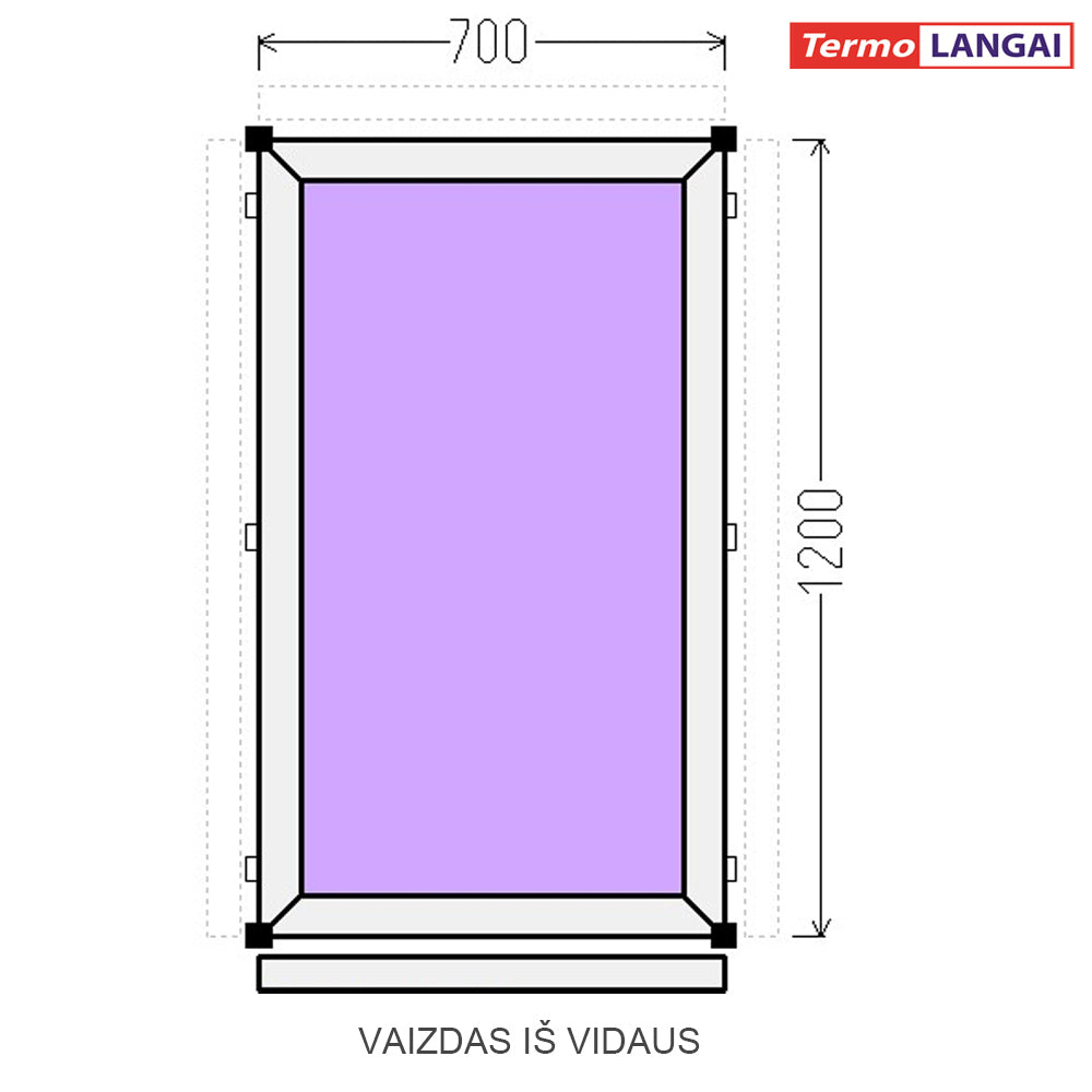 PVC langas iš sandėlio 700 x 1200