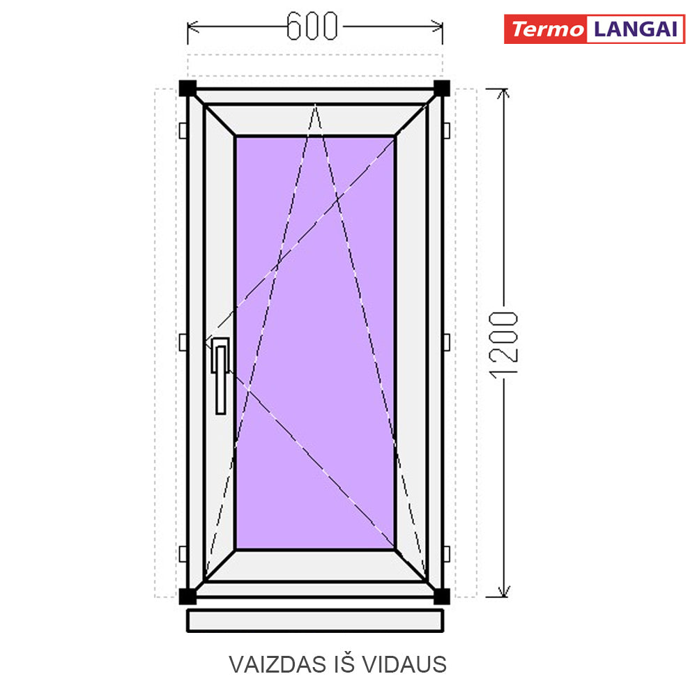 PVC langas iš sandėlio 600 x 1200