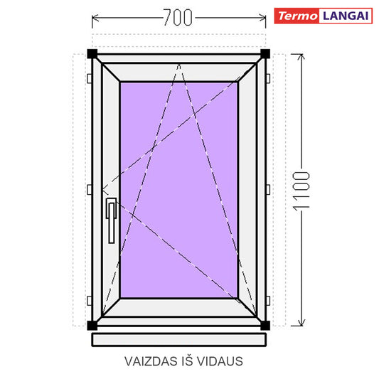 PVC langas iš sandėlio 700 x 1100