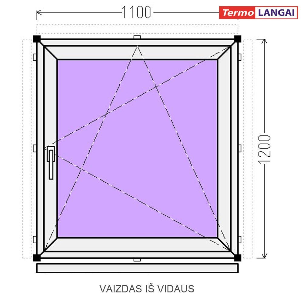 PVC langas iš sandėlio 1100 x 1200