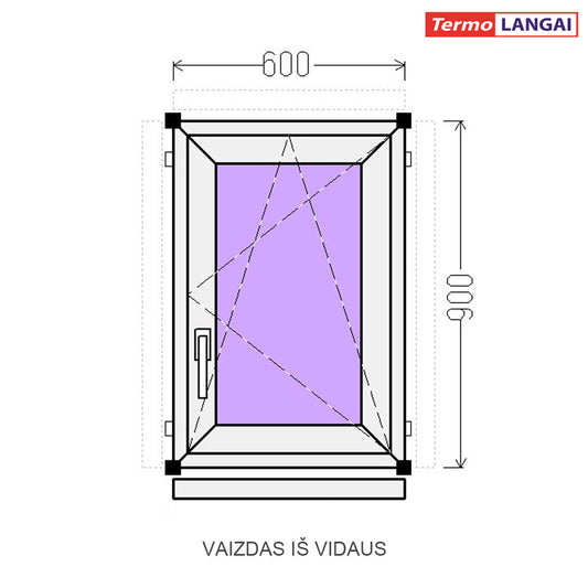 PVC langas iš sandėlio 600 x 900