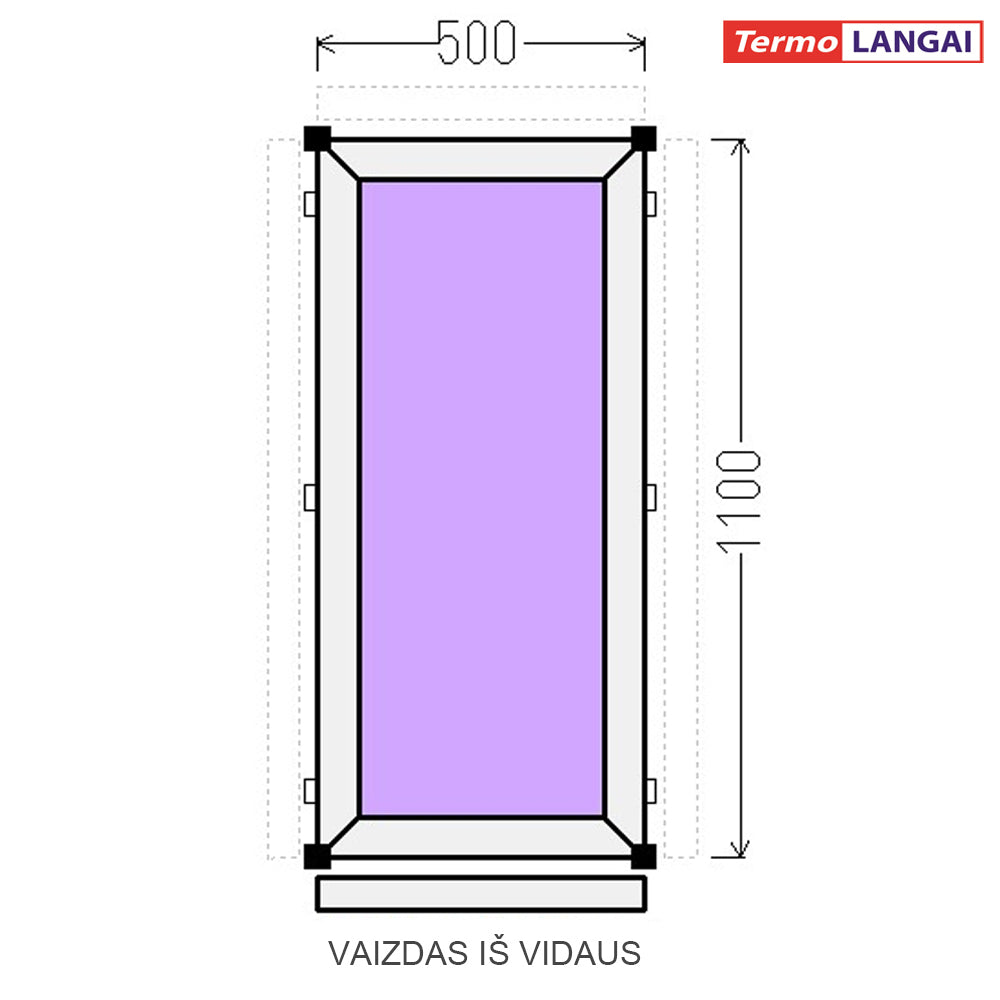 uPVC Window from Stock 500 × 1100 mm