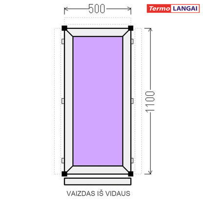 uPVC Window from Stock 500 × 1100 mm
