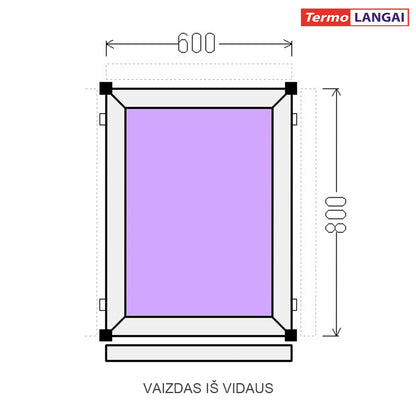 uPVC Window from Stock 600 × 800 mm