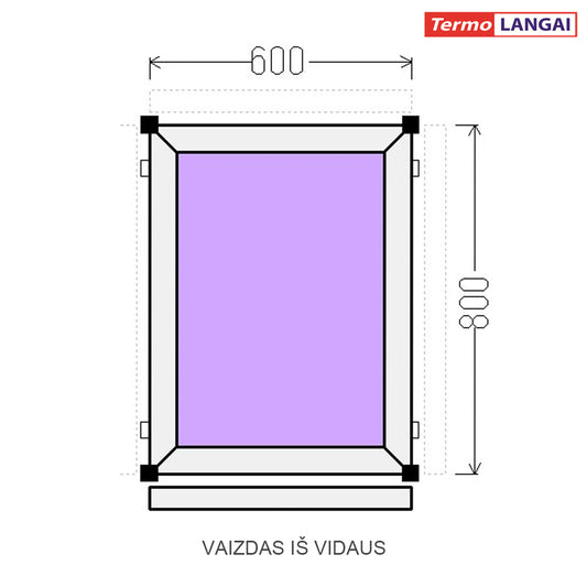 PVC langas iš sandėlio 600 x 800