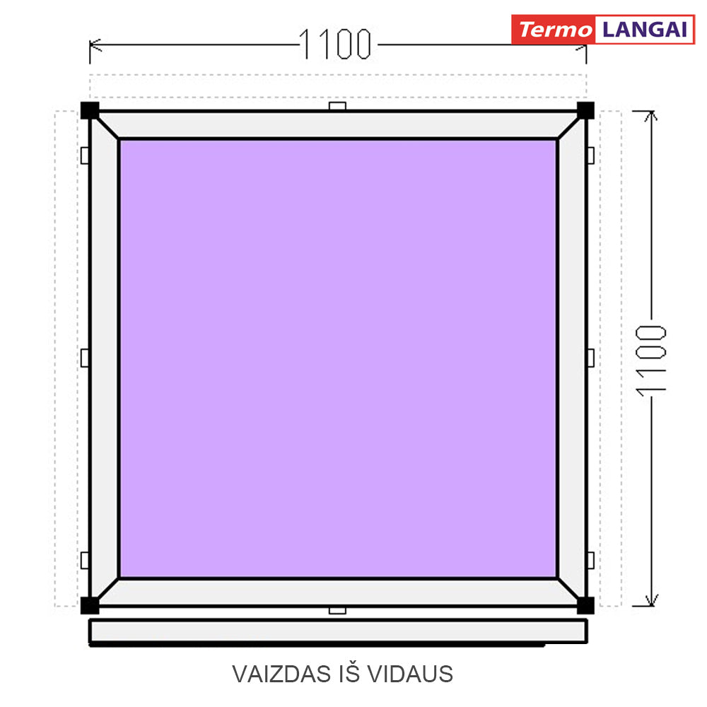 PVC langas iš sandėlio 1100 x 1100