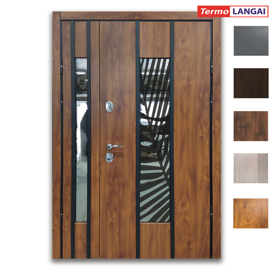 Šarvuotos lauko durys Thermo Steel 22-17 su įrėmintu dvigubu stiklu