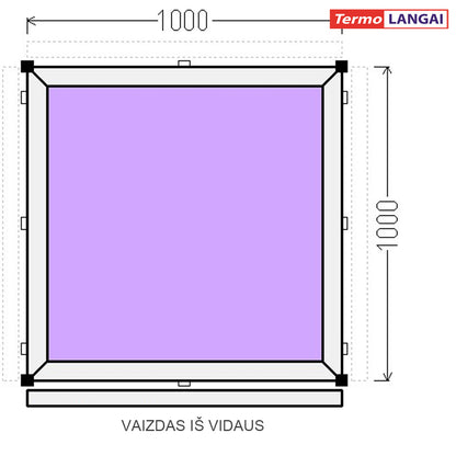 uPVC Window from Stock 1000 × 1000 mm