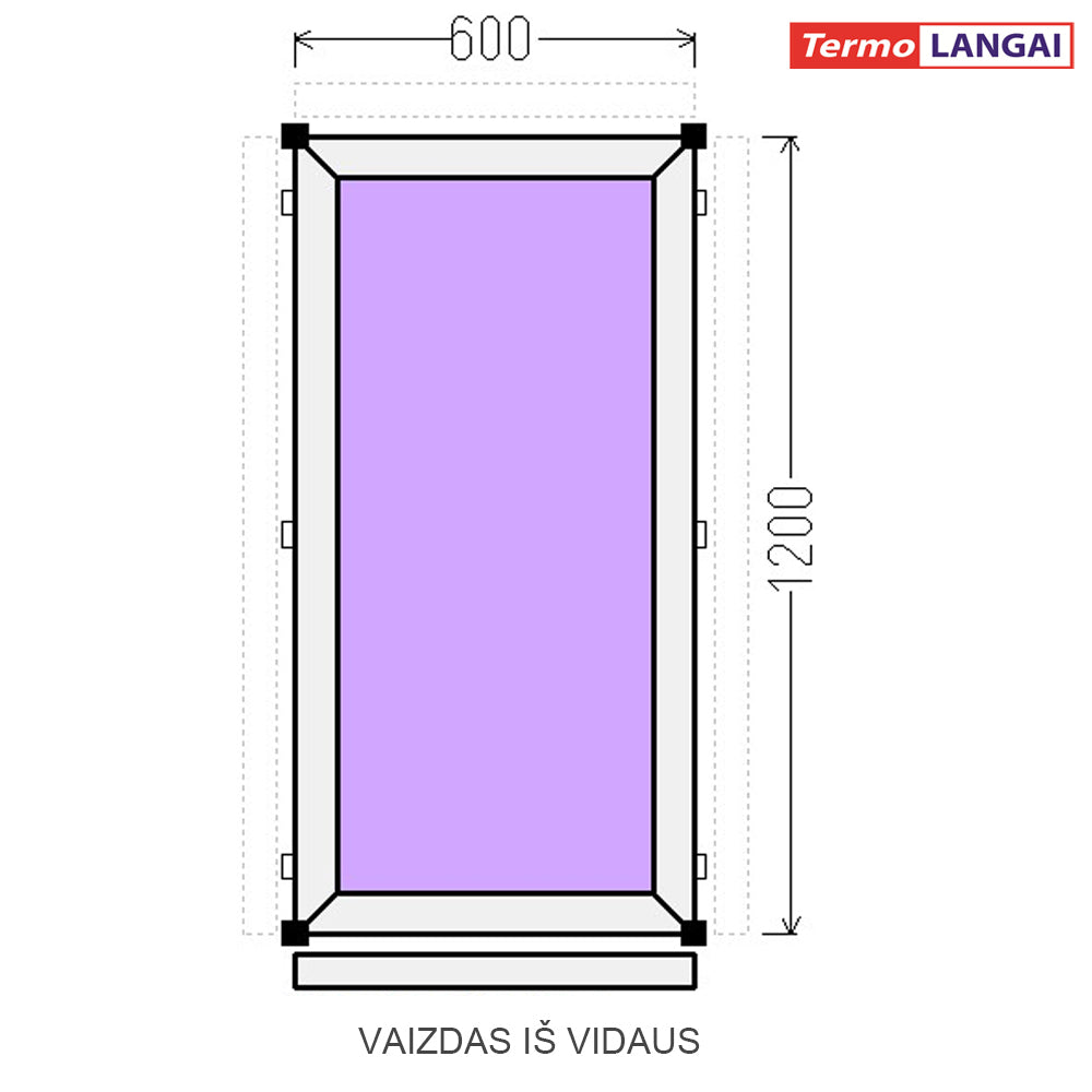 PVC langas iš sandėlio 600 x 1200