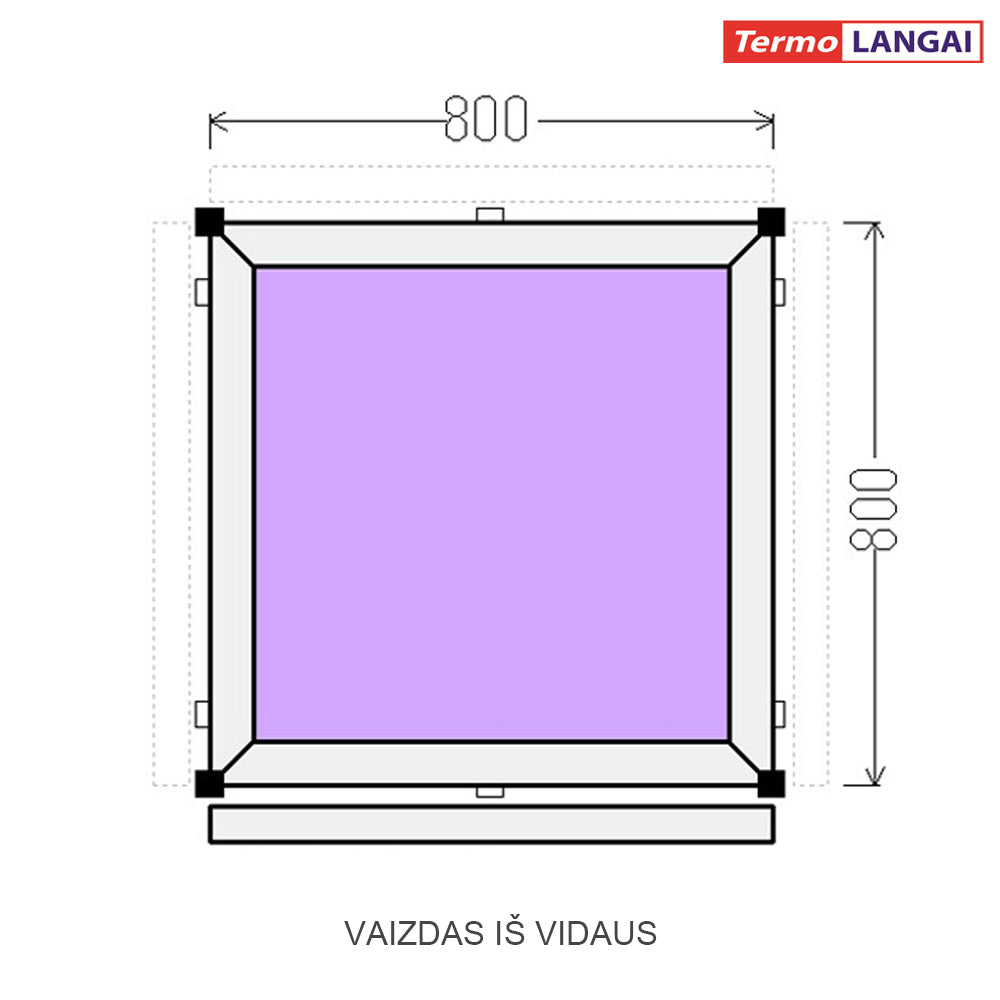PVC langas iš sandėlio 800 x 800