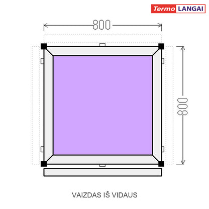 PVC langas iš sandėlio 800 x 800