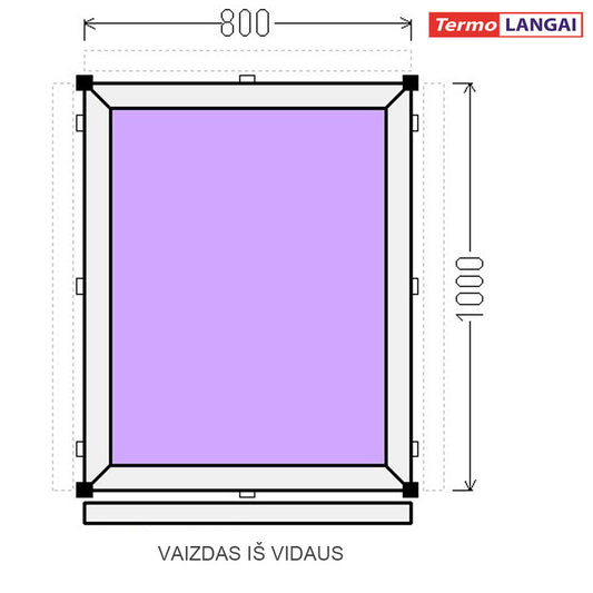 PVC langas iš sandėlio 800 x 1000