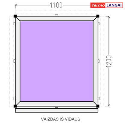 PVC langas iš sandėlio 1100 x 1200