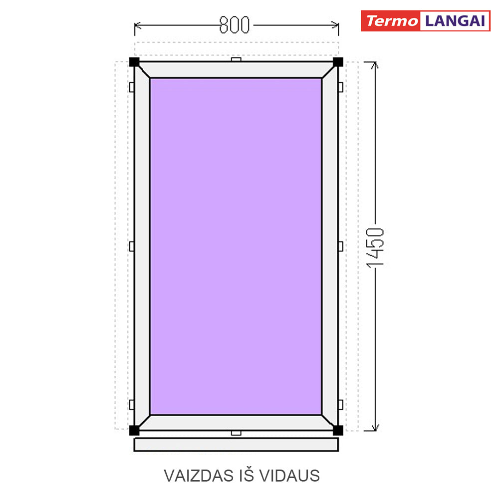 PVC langas iš sandėlio 800 x 1450