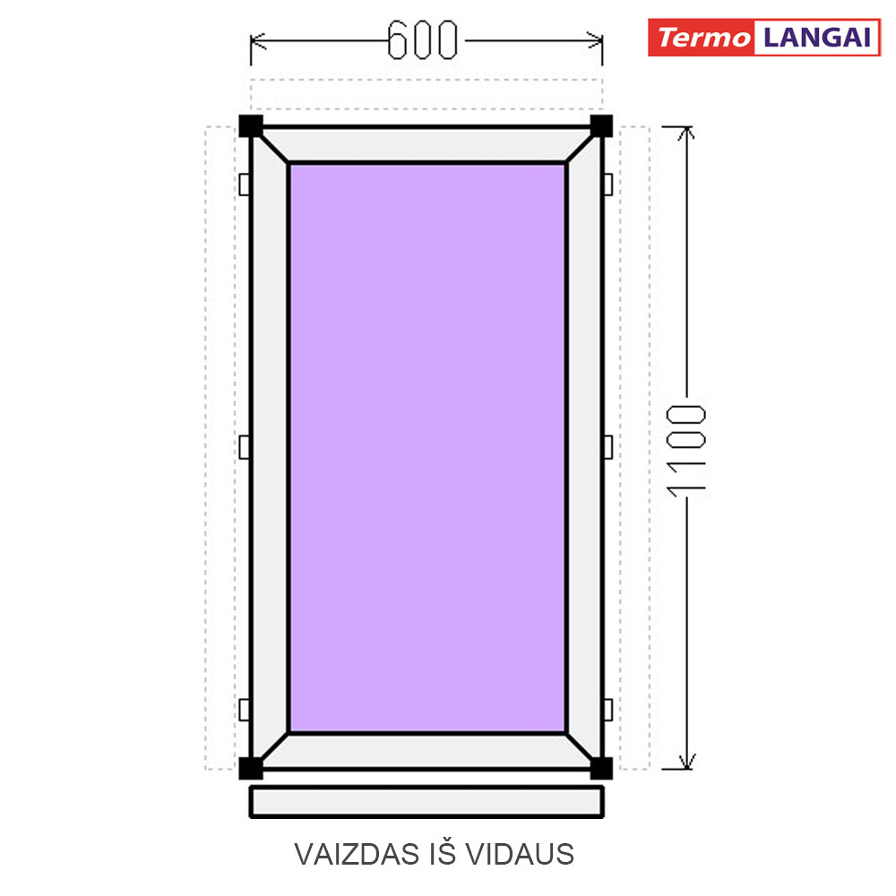 uPVC Window from Stock 600 × 1100 mm