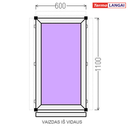 uPVC Window from Stock 600 × 1100 mm